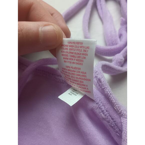 Xhilaration Terry Cloth Halter Top Dress Purple Women NWT Size XL Beach - Picture 6 of 7